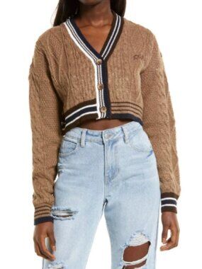 BDG Cricket Cable Knit Cardigan